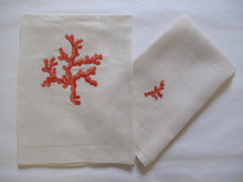 Carica l'immagine nel visualizzatore di Gallery, SET ASCIUGAMANI LINO CORALLO
