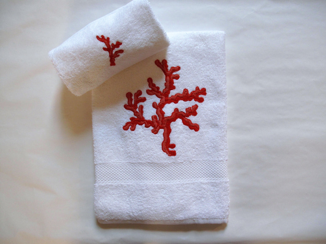 SET ASCIUGAMANI SPUGNA CORALLO